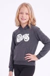 Kız Çocuk Baskılı Kanguru Cepli Uzun Kollu Kapüşonlu Sweatshirt