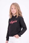 Kız Çocuk Baskılı Kanguru Cepli Uzun Kollu Kapüşonlu Sweatshirt