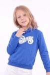Kız Çocuk Baskılı Kanguru Cepli Uzun Kollu Kapüşonlu Sweatshirt