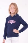 Kız Çocuk Baskılı Kanguru Cepli Uzun Kollu Kapüşonlu Sweatshirt