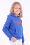 Kız Çocuk Baskılı Kanguru Cepli Uzun Kollu Kapüşonlu Sweatshirt