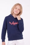 Kız Çocuk Baskılı Kanguru Cepli Uzun Kollu Kapüşonlu Sweatshirt