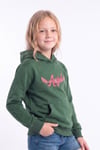 Kız Çocuk Baskılı Kanguru Cepli Uzun Kollu Kapüşonlu Sweatshirt