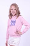 Kız Çocuk Baskılı Kanguru Cepli Uzun Kollu Kapüşonlu Sweatshirt