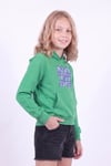 Kız Çocuk Baskılı Kanguru Cepli Uzun Kollu Kapüşonlu Sweatshirt