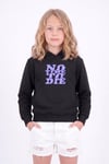 Kız Çocuk Baskılı Kanguru Cepli Uzun Kollu Kapüşonlu Sweatshirt