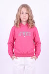 Kız Çocuk Baskılı Kanguru Cepli Uzun Kollu Kapüşonlu Sweatshirt