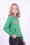 Kız Çocuk Baskılı Kanguru Cepli Uzun Kollu Kapüşonlu Sweatshirt