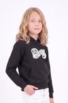 Kız Çocuk Baskılı Kanguru Cepli Uzun Kollu Kapüşonlu Sweatshirt