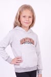 Kız Çocuk Baskılı Kanguru Cepli Uzun Kollu Kapüşonlu Sweatshirt