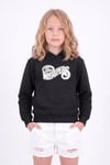 Kız Çocuk Baskılı Kanguru Cepli Uzun Kollu Kapüşonlu Sweatshirt