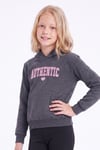 Kız Çocuk Baskılı Kanguru Cepli Uzun Kollu Kapüşonlu Sweatshirt