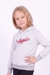 Kız Çocuk Baskılı Kanguru Cepli Uzun Kollu Kapüşonlu Sweatshirt