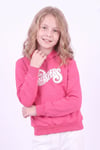 Kız Çocuk Baskılı Kanguru Cepli Uzun Kollu Kapüşonlu Sweatshirt