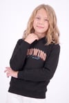 Kız Çocuk Baskılı Kanguru Cepli Uzun Kollu Kapüşonlu Sweatshirt