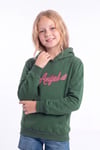Kız Çocuk Baskılı Kanguru Cepli Uzun Kollu Kapüşonlu Sweatshirt