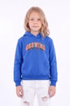 Kız Çocuk Baskılı Kanguru Cepli Uzun Kollu Kapüşonlu Sweatshirt
