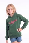 Kız Çocuk Baskılı Kanguru Cepli Uzun Kollu Kapüşonlu Sweatshirt