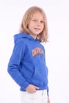 Kız Çocuk Baskılı Kanguru Cepli Uzun Kollu Kapüşonlu Sweatshirt