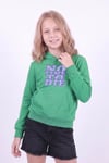 Kız Çocuk Baskılı Kanguru Cepli Uzun Kollu Kapüşonlu Sweatshirt