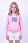 Kız Çocuk Baskılı Kanguru Cepli Uzun Kollu Kapüşonlu Sweatshirt