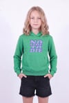 Kız Çocuk Baskılı Kanguru Cepli Uzun Kollu Kapüşonlu Sweatshirt