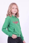 Kız Çocuk Baskılı Kanguru Cepli Uzun Kollu Kapüşonlu Sweatshirt