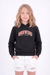 Kız Çocuk Baskılı Kanguru Cepli Uzun Kollu Kapüşonlu Sweatshirt