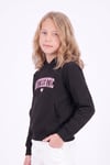 Kız Çocuk Baskılı Kanguru Cepli Uzun Kollu Kapüşonlu Sweatshirt