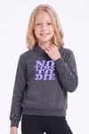 Kız Çocuk Baskılı Kanguru Cepli Uzun Kollu Kapüşonlu Sweatshirt