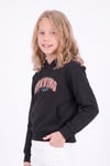 Kız Çocuk Baskılı Kanguru Cepli Uzun Kollu Kapüşonlu Sweatshirt