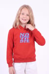 Kız Çocuk Baskılı Kanguru Cepli Uzun Kollu Kapüşonlu Sweatshirt