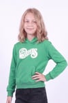 Kız Çocuk Baskılı Kanguru Cepli Uzun Kollu Kapüşonlu Sweatshirt