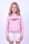 Kız Çocuk Baskılı Kanguru Cepli Uzun Kollu Kapüşonlu Sweatshirt