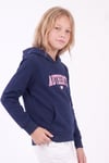 Kız Çocuk Baskılı Kanguru Cepli Uzun Kollu Kapüşonlu Sweatshirt