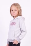 Kız Çocuk Baskılı Kanguru Cepli Uzun Kollu Kapüşonlu Sweatshirt
