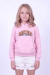 Kız Çocuk Baskılı Kanguru Cepli Uzun Kollu Kapüşonlu Sweatshirt