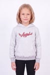 Kız Çocuk Baskılı Kanguru Cepli Uzun Kollu Kapüşonlu Sweatshirt