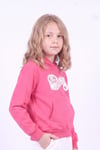 Kız Çocuk Baskılı Kanguru Cepli Uzun Kollu Kapüşonlu Sweatshirt