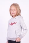 Kız Çocuk Baskılı Kanguru Cepli Uzun Kollu Kapüşonlu Sweatshirt