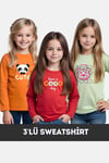 KIZ ÇOCUK BİSİKLET YAKA 3'LÜ BASİC SWEATSHİRT