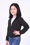 Kız Çocuk Dik Yaka Fermuarlı Basic Sweatshirt