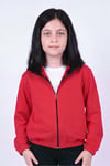Kız Çocuk Dik Yaka Fermuarlı Basic Sweatshirt