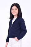 Kız Çocuk Dik Yaka Fermuarlı Basic Sweatshirt