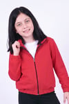 Kız Çocuk Dik Yaka Fermuarlı Basic Sweatshirt