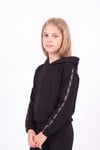 Kız Çocuk Kapüşonlu Kanguru Cepli Şerit Detaylı Sweatshirt