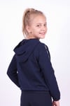 Kız Çocuk Kapüşonlu Kanguru Cepli Şerit Detaylı Sweatshirt