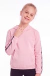 Kız Çocuk Kapüşonlu Kanguru Cepli Şerit Detaylı Sweatshirt