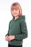Kız Çocuk Kapüşonlu Kanguru Cepli Şerit Detaylı Sweatshirt