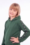 Kız Çocuk Kapüşonlu Kanguru Cepli Şerit Detaylı Sweatshirt